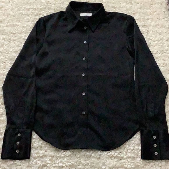ARITZIA Babaton Industry Satin Shirt (Black) - Picture 10 of 13
